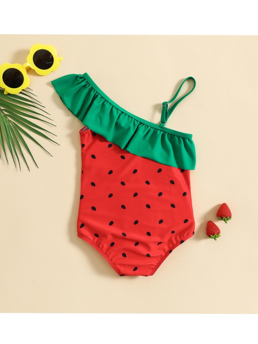 Kids Origami Doll | Watermelon Print Kids Swimsuit