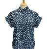 Women Origami Doll | Fun Squiggles Top-Navy