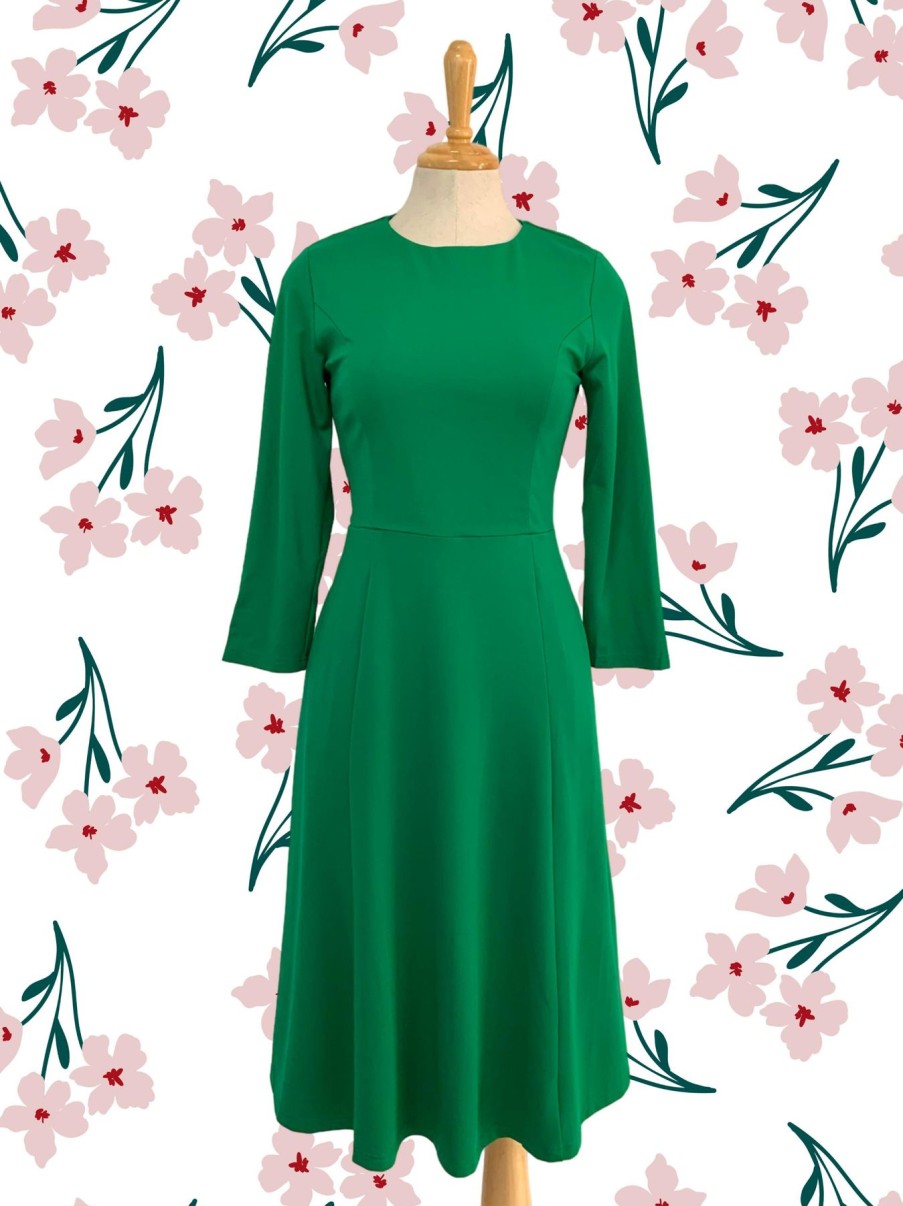 Women Origami Doll | Essential Jersey Dress (4 Colours Available) Green