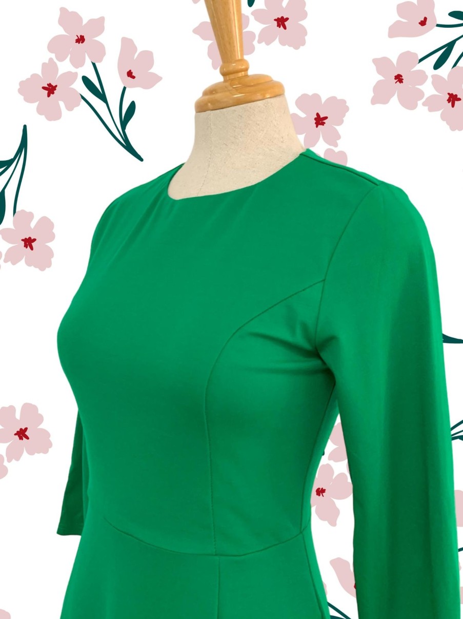 Women Origami Doll | Essential Jersey Dress (4 Colours Available) Green