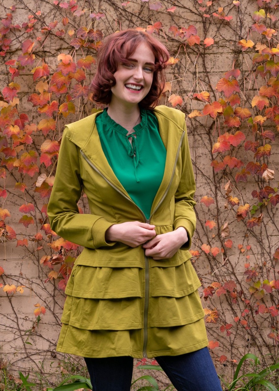 Women Origami Doll | Amelia Tier Jacket Green