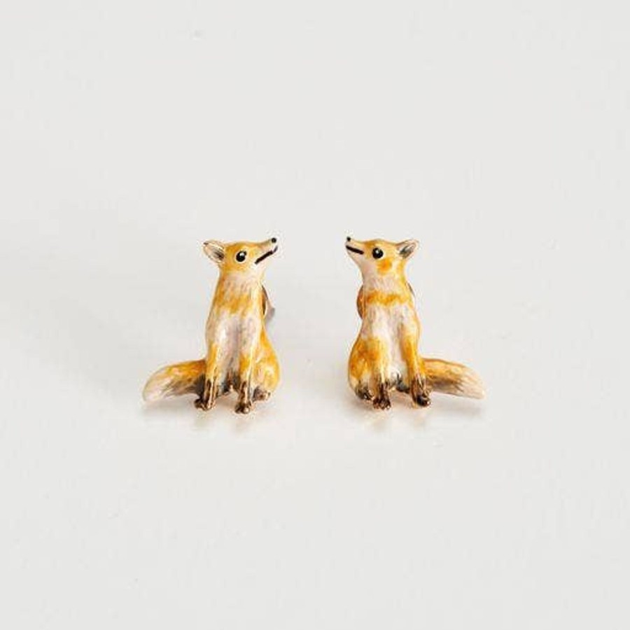 Jewellery Fable England | Fable Enamel Fox Stud Earrings: Matchbox