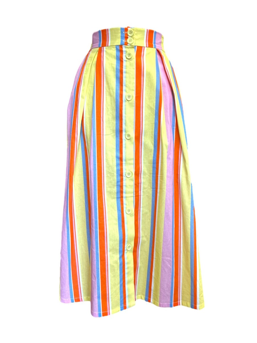 Women Origami Doll | Ashley Skirt-Multi Stripes