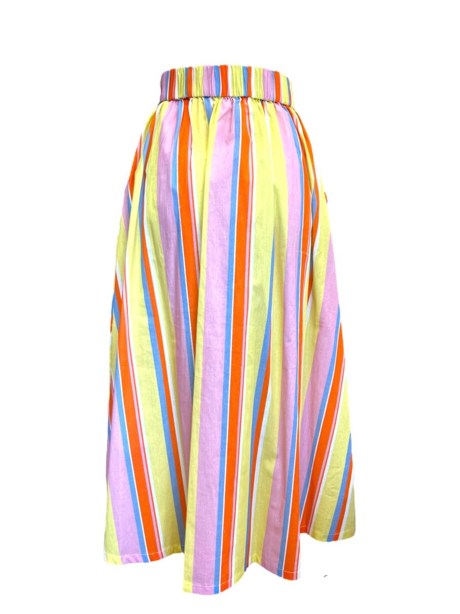 Women Origami Doll | Ashley Skirt-Multi Stripes