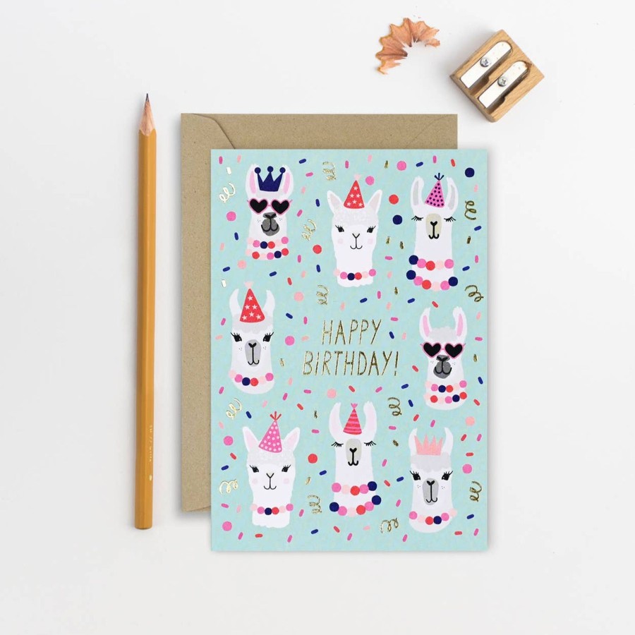 Homestyle Natalie Alex Designs | Party Llamas Children'S Birthday Card | Kid'S Birthday Card