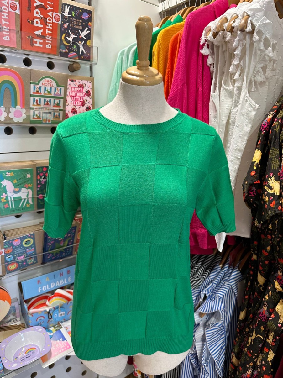 Women Origami Doll | Weaving Pattern Knit Tee (5 Colours Available)