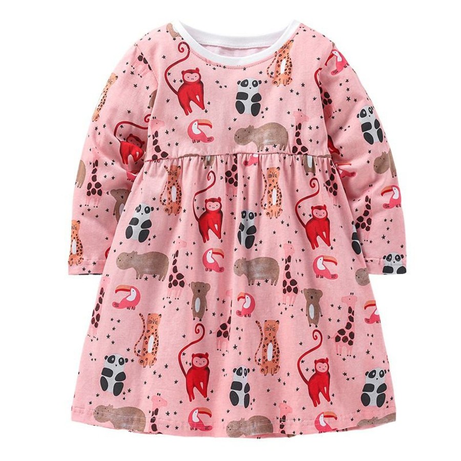 Kids Origami Doll | Happy Animals Cotton Girls Dress (Low In Stock/6&7 Yrs Old)