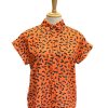 Women Origami Doll | Fun Squiggles Top-Orange