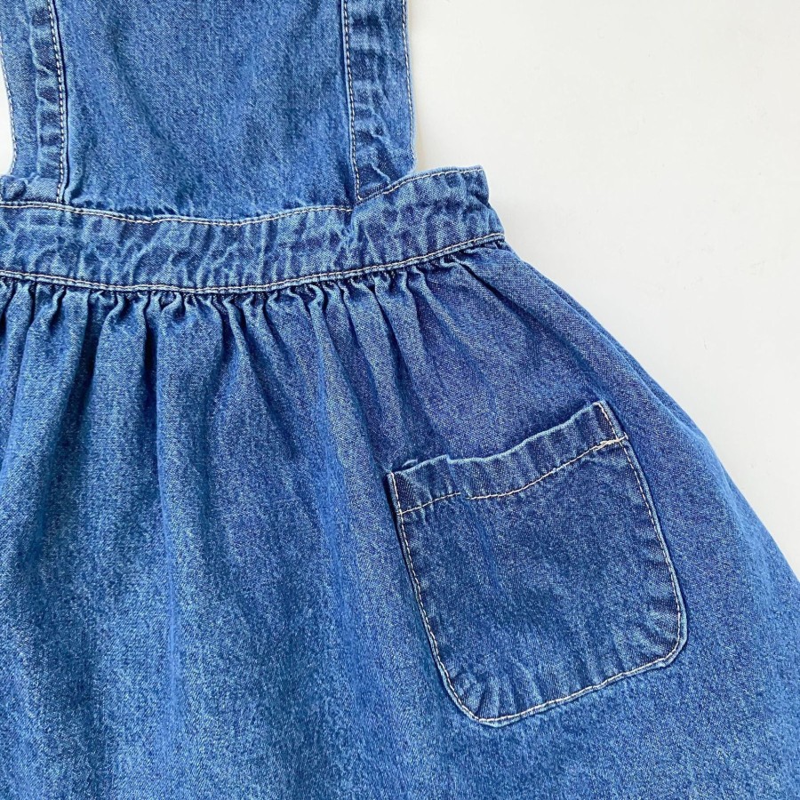 Kids Origami Doll | Denim Pinafore Girls Dress (Last One/4-5 Yrs Old)