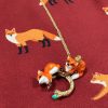 Jewellery Origami Doll | Handmade Sitting Fox Ring And Necklace