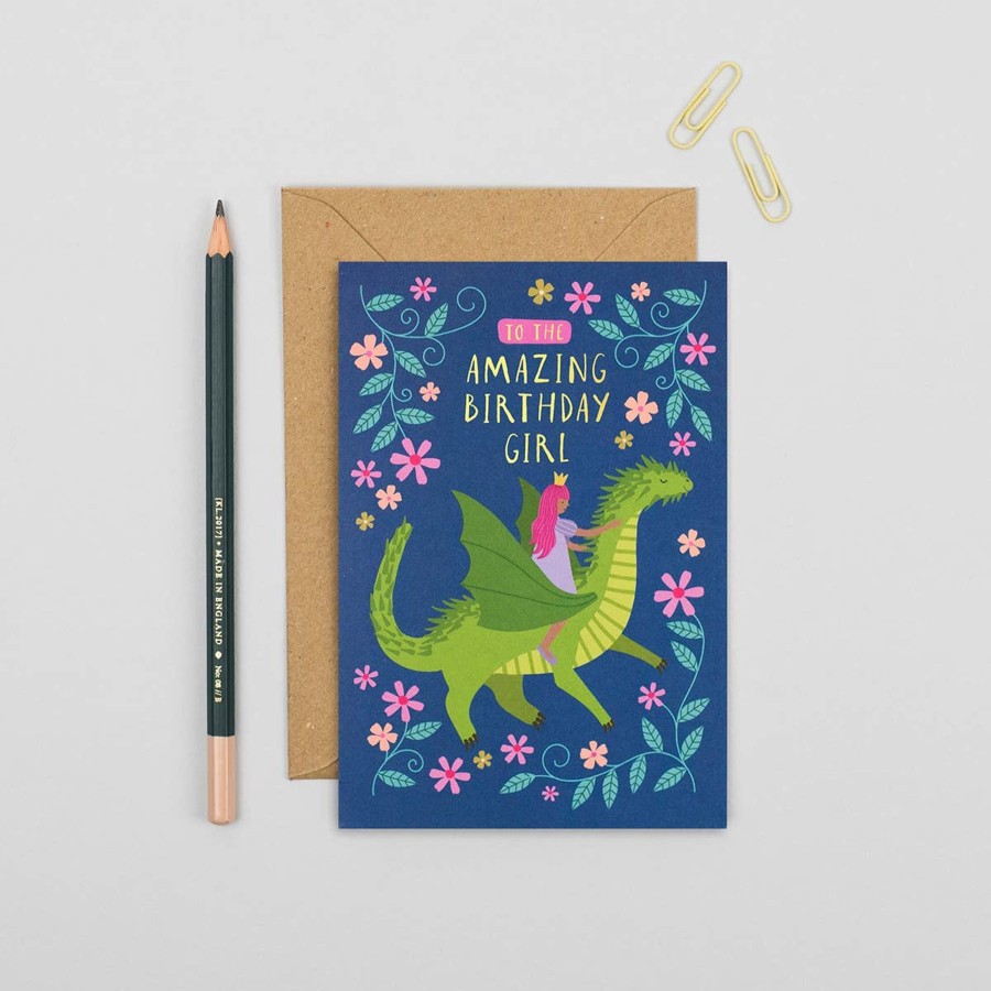 Homestyle Mifkins | The Princess And The Dragon Birthday Card | Luxury Kids Card