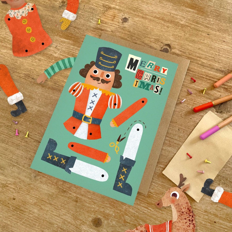 Homestyle Emily Nash Illustration | Nutcracker Split Pin Puppet A5 Christmas Card