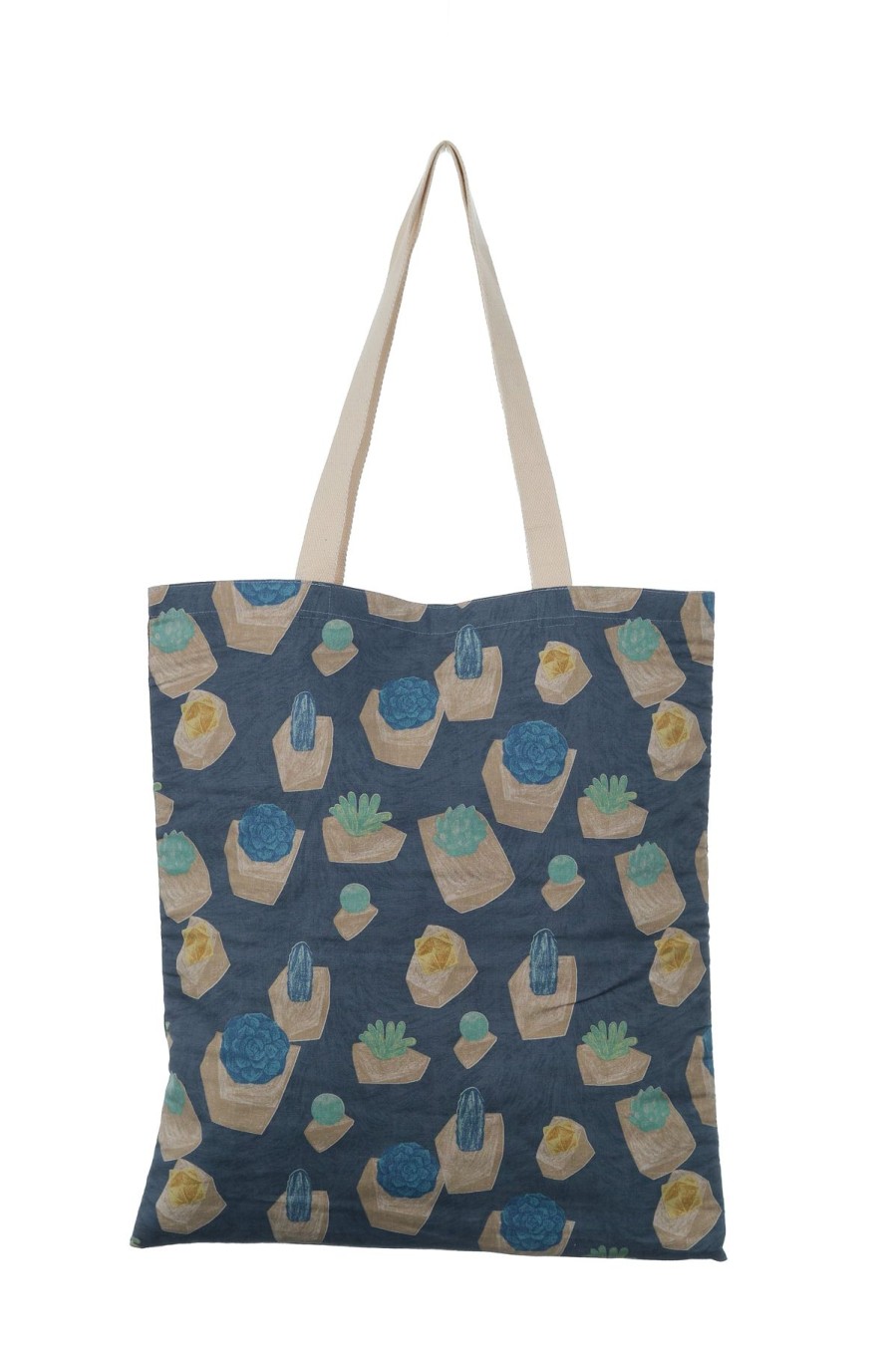 Bags Origami Doll | Tote Bag-Blue Cactus