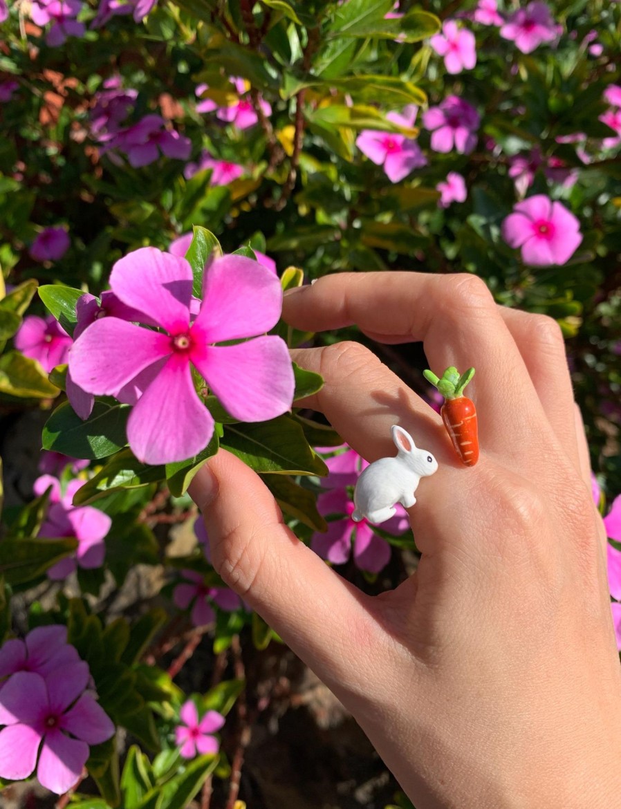 Jewellery Origami Doll | Handmade Bunny Carrot Ring And Necklace