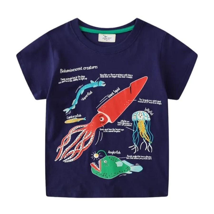 Kids Origami Doll | Glow In The Dark Bioluminescent Creatures Tee