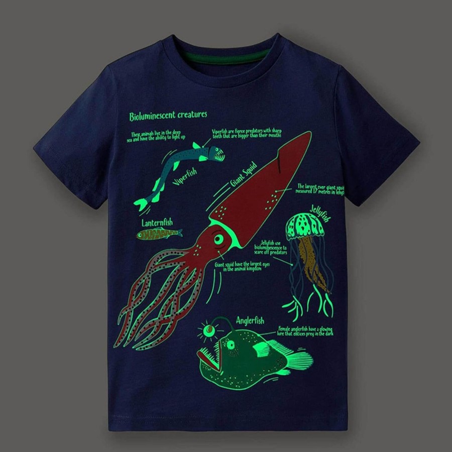 Kids Origami Doll | Glow In The Dark Bioluminescent Creatures Tee