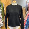 Women Origami Doll | Cable Knit Pullover Black