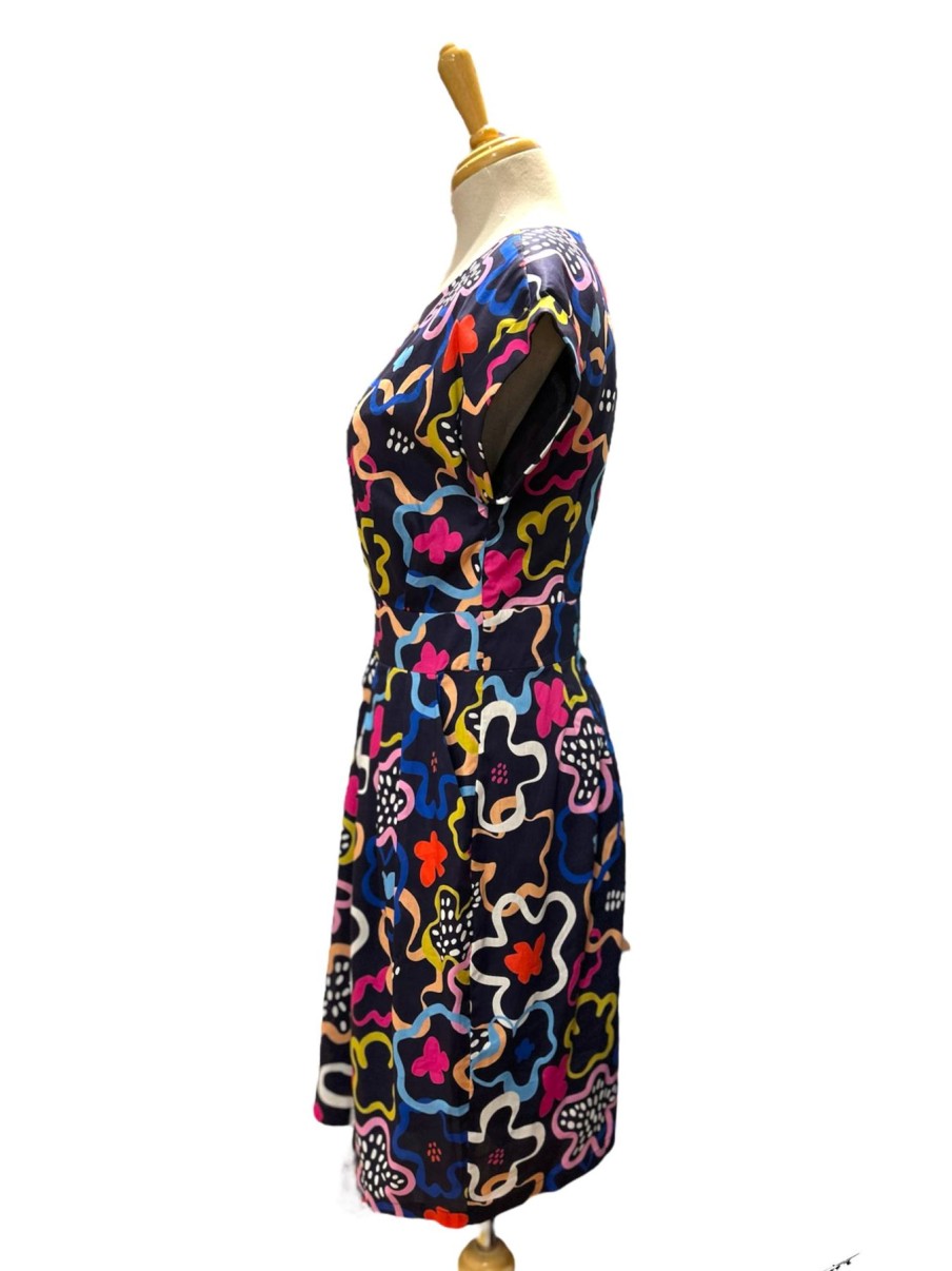 Women Origami Doll | A Walk In The Park Dress-Abstract Flower Pattern