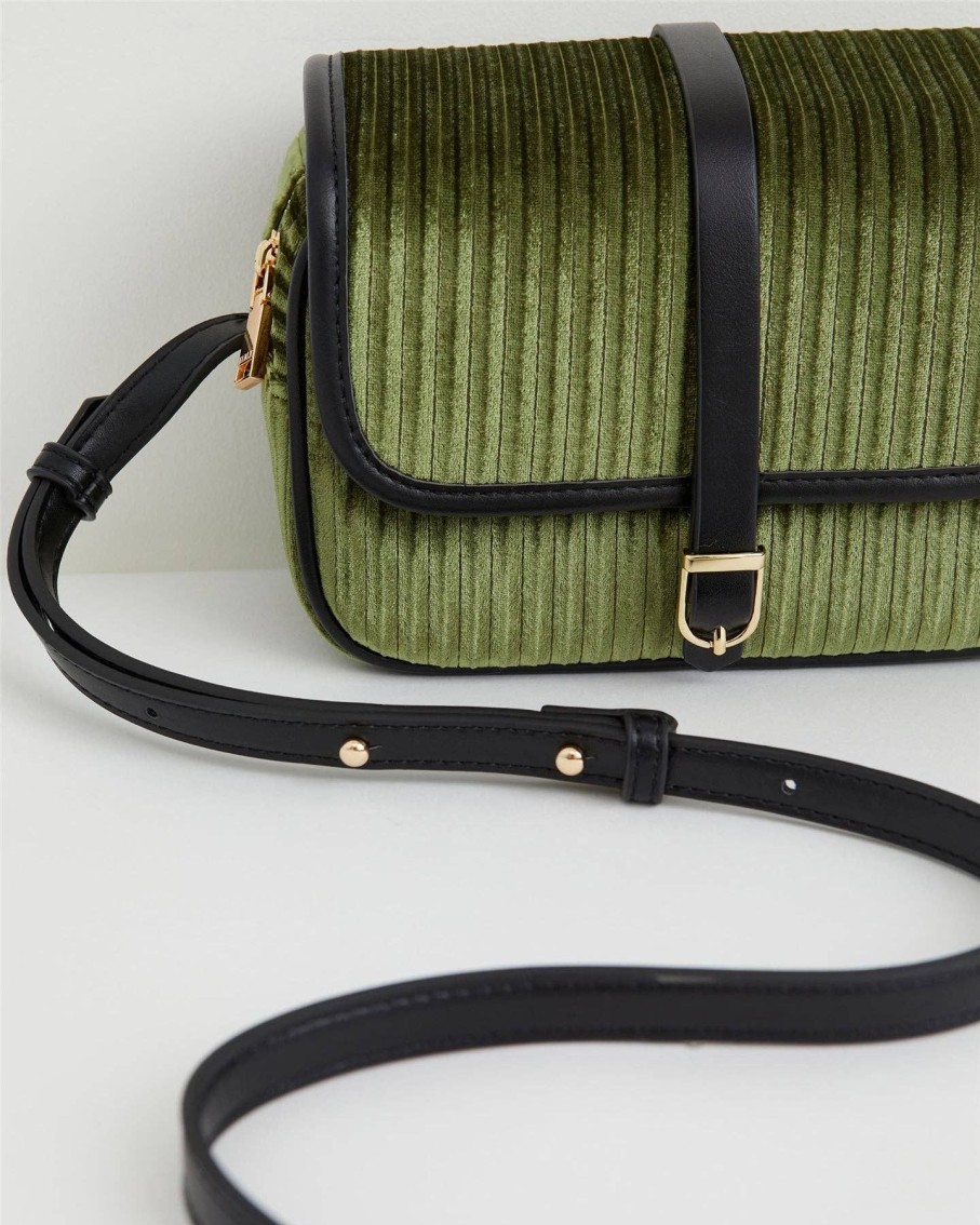 Bags Fable England | Fable Vivianne Velvet Camera Bag-Jade Green